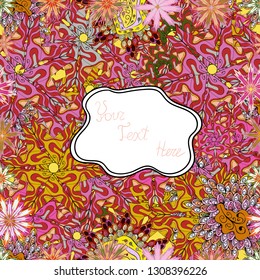 Seamless pattern Elegant decorative ornament for fashion print, scrapbook, wrapping paper, wallpaper. Pictures on a red, pink and white colors Vector illustration.