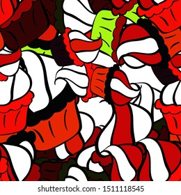 Seamless pattern Elegant decorative ornament for fashion print, scrapbook, wrapping paper, wallpaper. Images on a white, black and red colors Vector illustration.