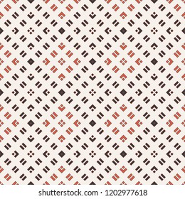 Seamless pattern. Elegant geometric texture. Repeating geometrical shapes, corners, squares, rhombuses, stripes. Small textured surface. Backdrop. Web. Vector illustration for your design