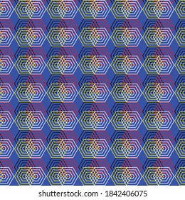 Seamless pattern with elegant hexagon design