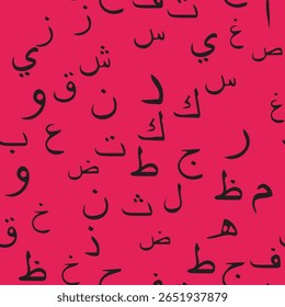 Seamless pattern with elegant and intricate Arabic, Persian alphabets, showcasing the beauty of writing with smooth and harmonious repetition