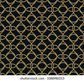 Seamless pattern. Elegant linear ornament. Geometric stylish background. Vector repeating texture