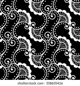 Seamless pattern. Elegant paisley background. Oriental endless texture with hand drawn elements. Vector illustration.