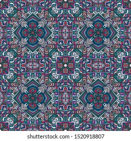 Seamless pattern. Elegant pattern. Red, pink, green, blue.