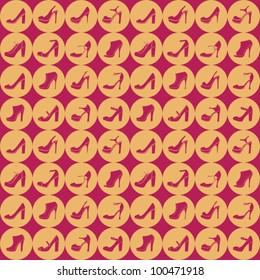 Seamless pattern with elegant shoe icons.