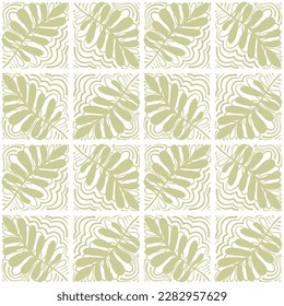 Seamless pattern. Elegant stylish background. Vector texture with leaves.