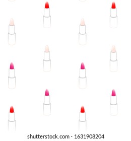 seamless pattern with element in the form of lipstick. Decor for wrapping paper, Wallpaper or fabric. Background for cosmetic products	