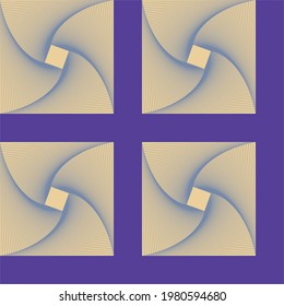 Seamless pattern element of geometric shapes in blue on a contrasting background for textiles.