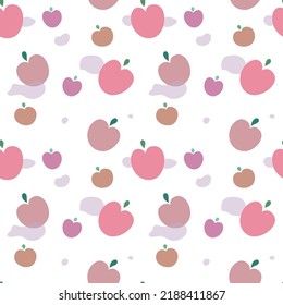 Seamless pattern of element vintage color cherries on white background. Ideal for fabric, textile, wrapping, paper.