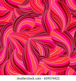 Seamless pattern. Elements with a bend. Imitation of waves or leaves