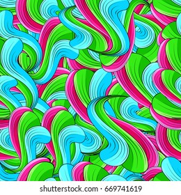 Seamless pattern. Elements with a bend. Imitation of waves or leaves