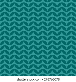 Seamless pattern of the elements of a circle of petals arranged in a row in a line up and down the detailed aquamarine