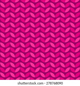 Seamless pattern of the elements of a circle of petals arranged in a row in a line deployed up and down the bright pink