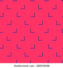 Seamless pattern of the elements of dark corners blue color on a bright pink background