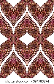 Seamless Pattern with Elements of Doodle Feathers for Design