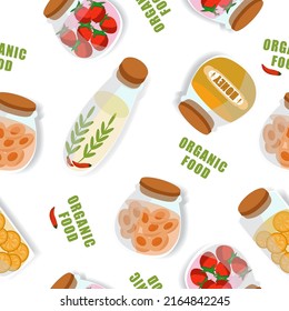 Seamless pattern with elements fruits and butter on an isolated background