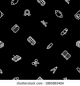 Seamless Pattern Elements Hand Drawn Collection College School Study Vector Design Style Background Grades Education Learning Illustration Icons