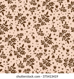 seamless pattern with elements of natural plants and flowers. on a light background