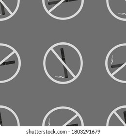 Seamless pattern from elements of no smoking symbol. Warns about the dangers of smoking. For placement in areas for smokers