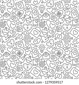 Seamless pattern with elements for Saint Valentines Day or wedding