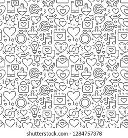 Seamless pattern with elements for Saint Valentines Day or wedding
