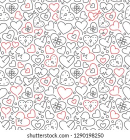 Seamless pattern with elements for Saint Valentines Day or wedding
