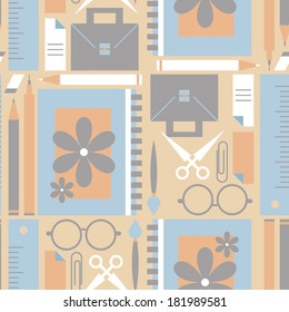 Seamless pattern with elements for school