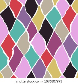 Seamless pattern with elements of torn paper. Patchwork. Can be used for scrapbook, postcards, print, etc.