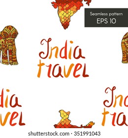Seamless pattern with elephant for cards, invitations and other