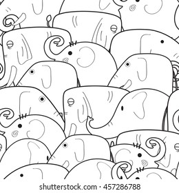 Seamless pattern of elephant cartoon use as background, wallpaper, card and wrap paper