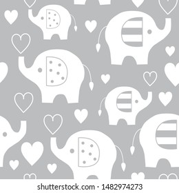 seamless pattern with elephant vector illustration