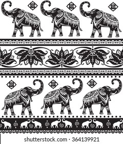 Seamless pattern with elephants 