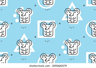 Seamless pattern with Elephants. Icon design. Template elements