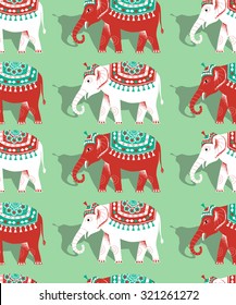 seamless pattern with elephants - illustration