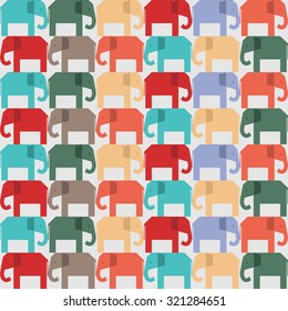 Seamless pattern with elephants. Wallpaper background in vector