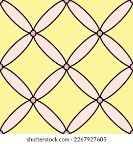 Seamless pattern Ellipse Circle Across Horizontal in Pastel Color.  Tile for Interior Vintage Retro Style. Design for Kitchenware, Dish, Glass, Kettle, Bowl, Apron, Bottle, Plate, Cup, Jar.Vector.