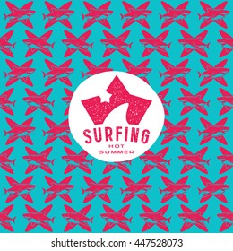 Seamless pattern and emblem in sport style