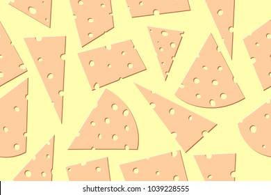 Seamless pattern of the embossed cheese. Yellow and orange