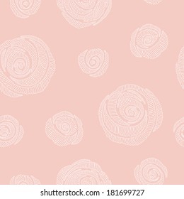 Seamless pattern with embroidered roses (embroidery loops)