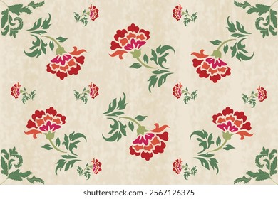 Seamless pattern  embroidery, Indian style.  art ornament print.Design for carpet, cover.wallpaper, wrapping, fabric, clothing