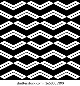 Seamless pattern. Embroidery ornate. Chevrons ornament. Curves backdrop. Folk wallpaper. Ethnic background. Tribal motif. Mosaics image. Digital paper, textile print, web design, abstract. Vector art.