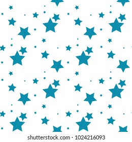 Seamless pattern embroidery stars on white background. Vector illustration