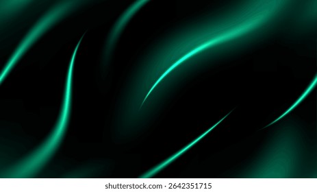 Seamless Pattern Emerald Light Trails Background, Long Time Exposure Motion Blur Effect, Vector Illustration