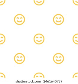 Seamless pattern with emoji, smiles, messages, social media elements. Chatting concept. Fabric texture, textile design in flat style on white background. Flat design