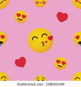 Seamless pattern emoticons set background template