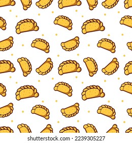 SEAMLESS PATTERN OF EMPANIDAS LATINA FOOD