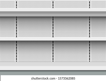 Seamless Pattern Of Empty Store Shelves In Supermarket. EPS10 Vector