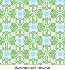 Seamless pattern with enamored birdies