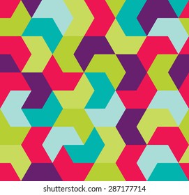 Seamless pattern. Endless background of geometric shapes. Arrow seamless pattern. Geometric pattern. Wallpaper. Vector illustration.