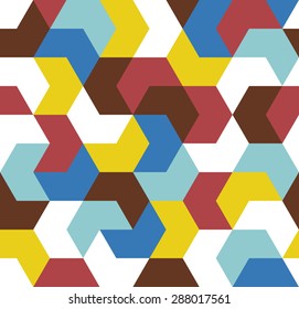 Seamless pattern. Endless background of geometric shapes. Arrow seamless pattern. Geometric pattern. Wallpaper. Vector illustration.